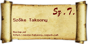 Szőke Taksony névjegykártya