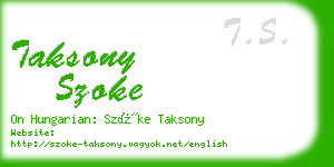 taksony szoke business card